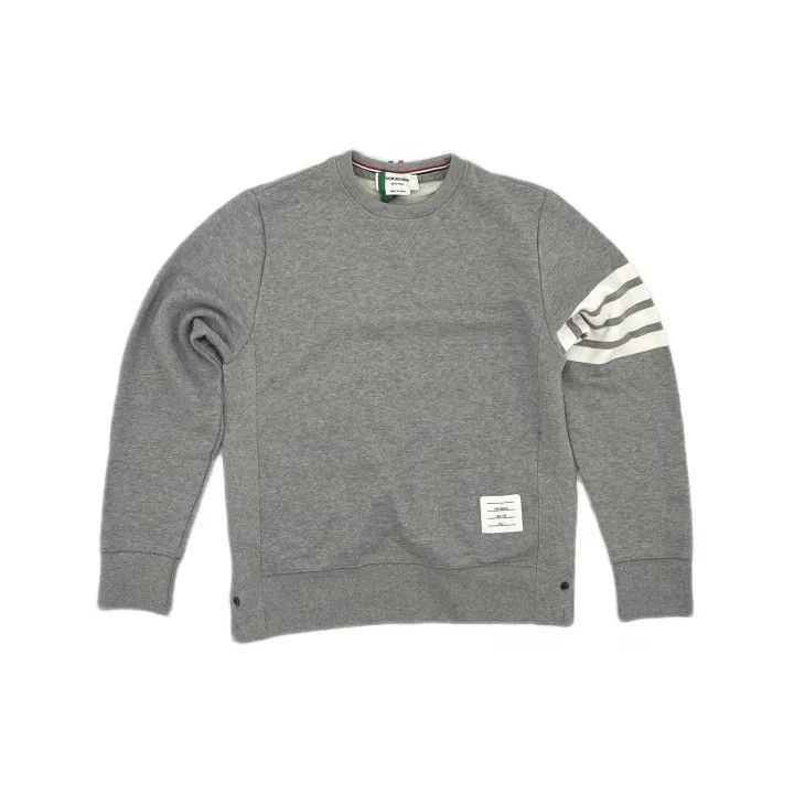 Thom Browne Thom Browne Gray Classic Striped Sweatshirt 0079 Size US M / EU 48-50 / 2 - 2 Thumbnail
