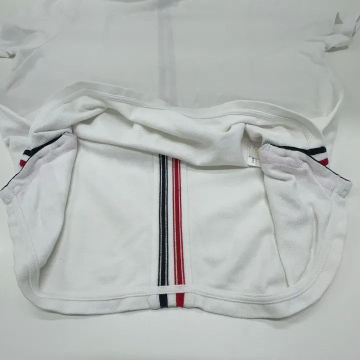 Thom Browne Thom Browne White Cotton Striped T-Shirt 0079 Size US M / EU 48-50 / 2 - 10 Thumbnail