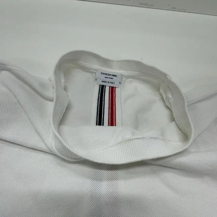 Thom Browne Thom Browne White Cotton Striped T-Shirt 0079 Size US M / EU 48-50 / 2 - 8 Thumbnail