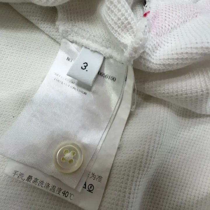 Thom Browne Thom Browne White Cotton Striped T-Shirt 0079 Size US M / EU 48-50 / 2 - 5 Thumbnail