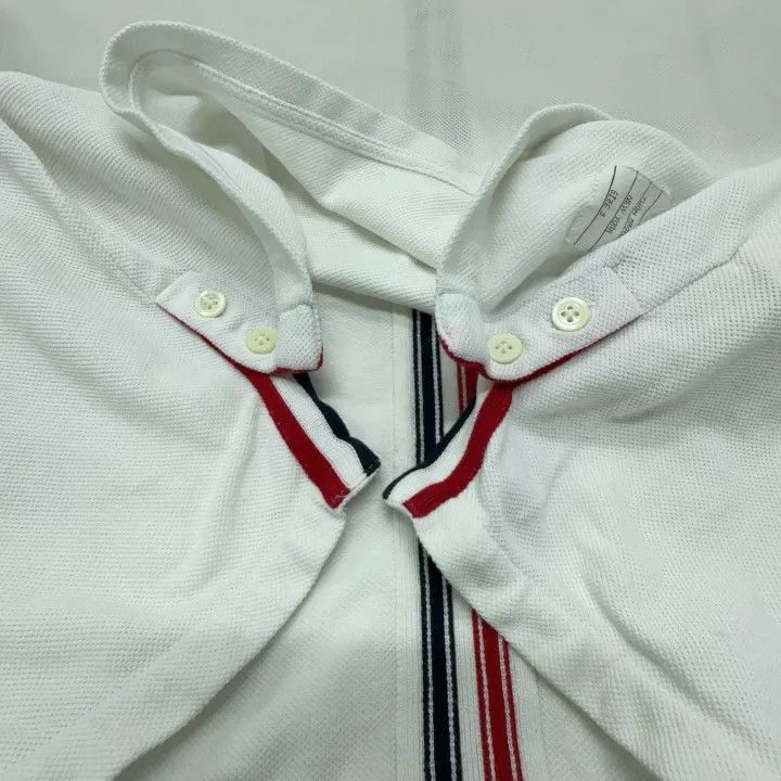 Thom Browne Thom Browne White Cotton Striped T-Shirt 0079 Size US M / EU 48-50 / 2 - 7 Thumbnail