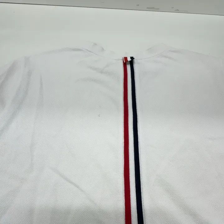 Thom Browne Thom Browne White Cotton Striped T-Shirt 0079 Size US M / EU 48-50 / 2 - 11 Thumbnail