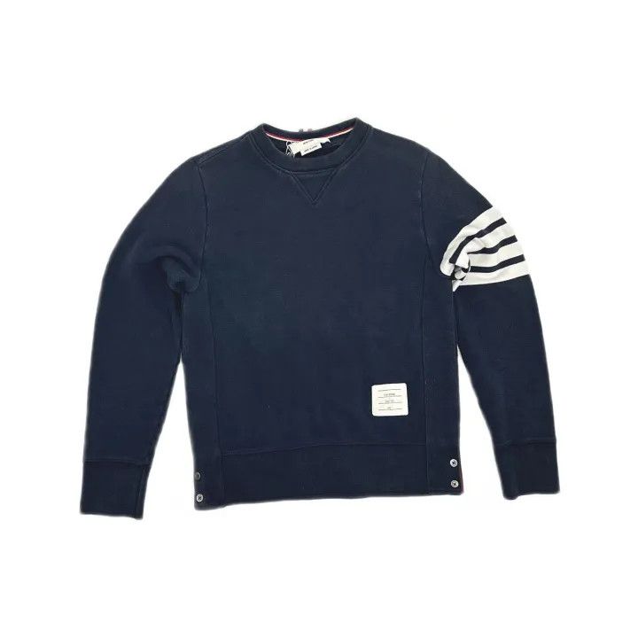Thom Browne Thom Browne Navy Crewneck Sweatshirt for Men 0079 Size US M / EU 48-50 / 2 - 2 Thumbnail