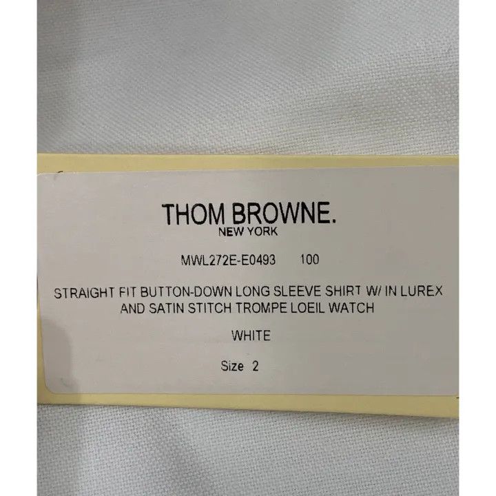 Thom Browne Thom Browne White Patterned Cuff Shirt 0079 Size US S / EU 44-46 / 1 - 4 Thumbnail