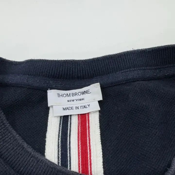 Thom Browne Thom Browne Navy Striped Cotton Short Sleeve T-Shirt 0079 Size US M / EU 48-50 / 2 - 4 Thumbnail