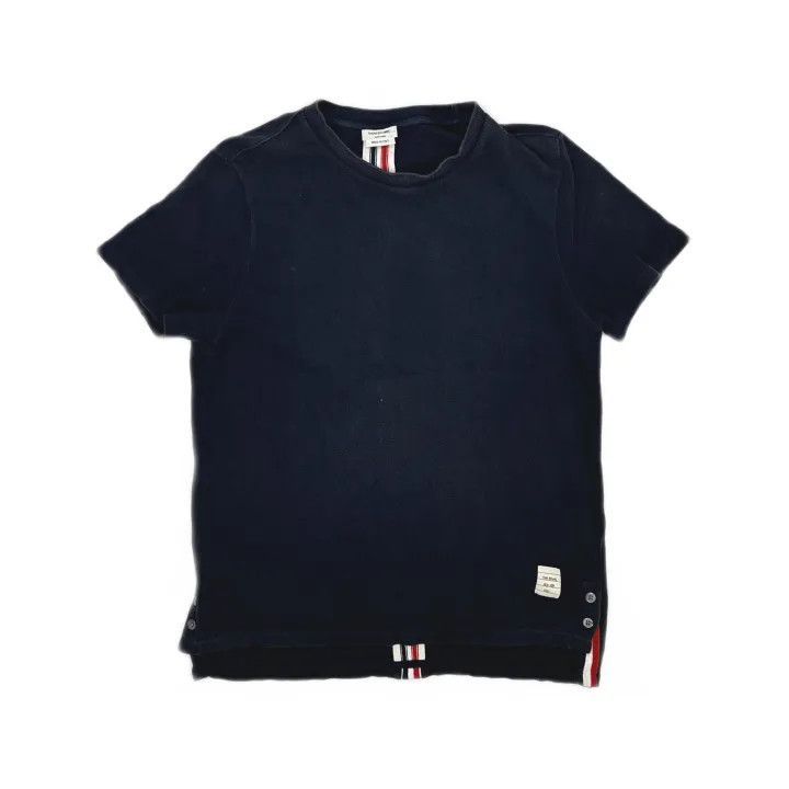 Thom Browne Thom Browne Navy Striped Cotton Short Sleeve T-Shirt 0079 Size US M / EU 48-50 / 2 - 2 Thumbnail