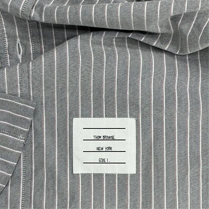 Thom Browne Thom Browne Gray Striped Long Sleeve Shirt 0079 Size US S / EU 44-46 / 1 - 4 Thumbnail