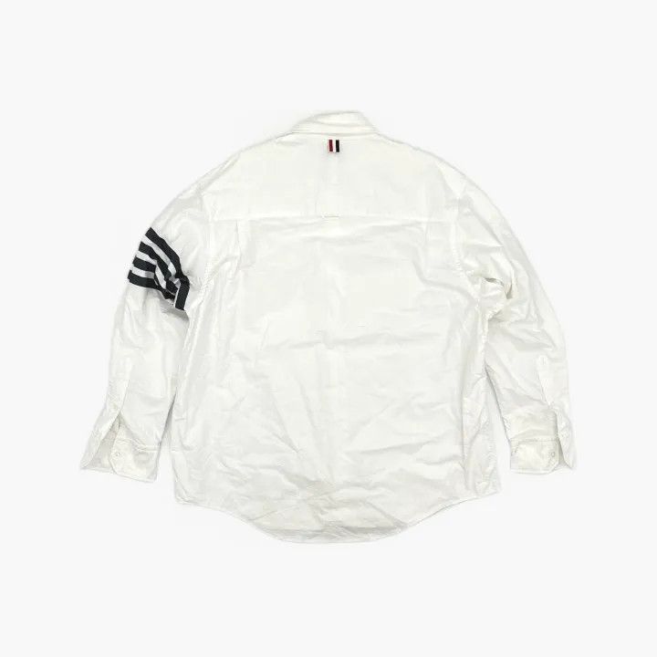 Thom Browne Thom Browne Classic Striped White Long Sleeve Shirt 0079 Size US M / EU 48-50 / 2 - 3 Thumbnail