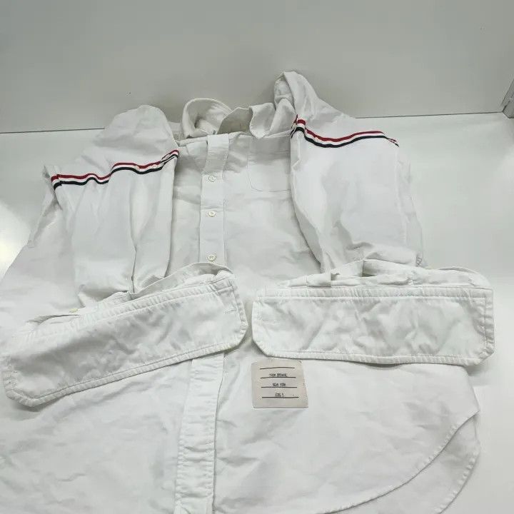 Thom Browne Thom Browne Classic White Long Sleeve Shirt 0079 Size US L / EU 52-54 / 3 - 12 Thumbnail
