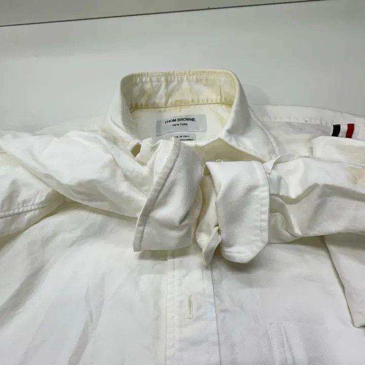 Thom Browne Thom Browne Classic Long Sleeve White Shirt 0079 Size US S / EU 44-46 / 1 - 8 Thumbnail