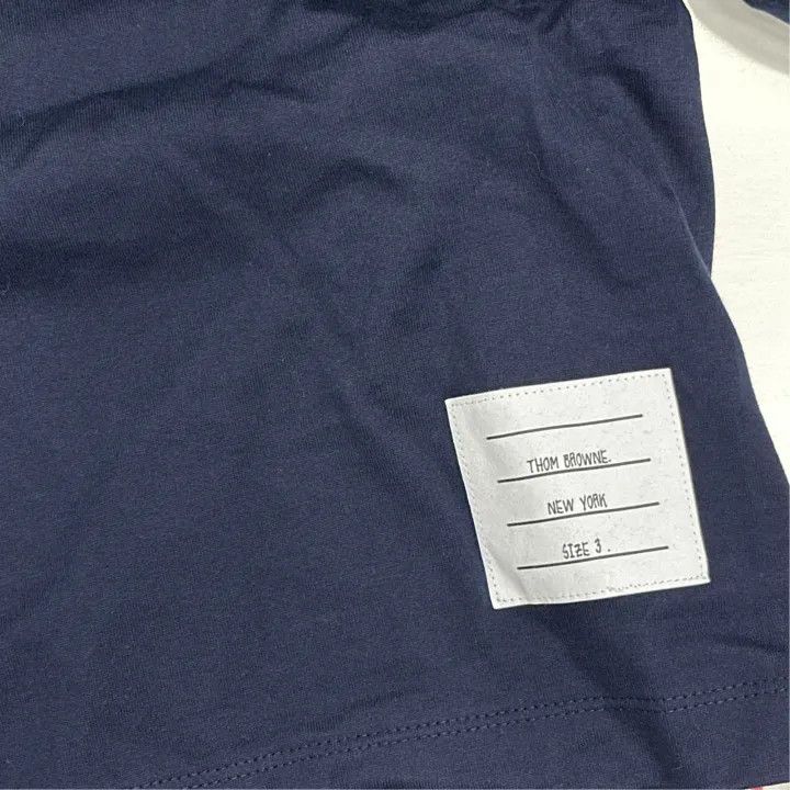Thom Browne Thom Browne Navy Blue Cotton T-Shirt for Men 0079 Size US L / EU 52-54 / 3 - 3 Thumbnail