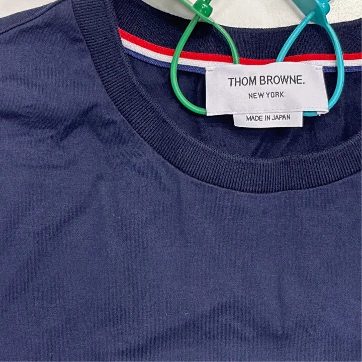 Thom Browne Thom Browne Navy Blue Cotton T-Shirt for Men 0079 Size US L / EU 52-54 / 3 - 2 Thumbnail