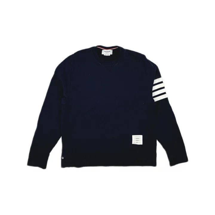 Thom Browne Thom Browne Classic Navy Blue Sweatshirt 0079 Size US L / EU 52-54 / 3 - 2 Thumbnail