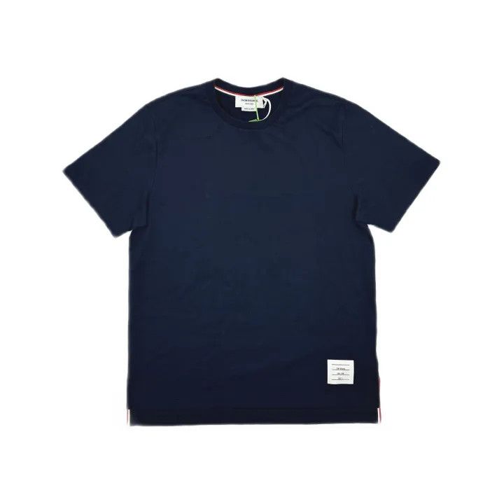 Thom Browne Thom Browne Cotton Crewneck T-Shirt in Navy 0079 Size US M / EU 48-50 / 2 - 2 Thumbnail