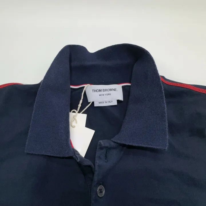 Thom Browne Thom Browne Navy Cotton Polo Shirt 0079 Size US M / EU 48-50 / 2 - 7 Thumbnail