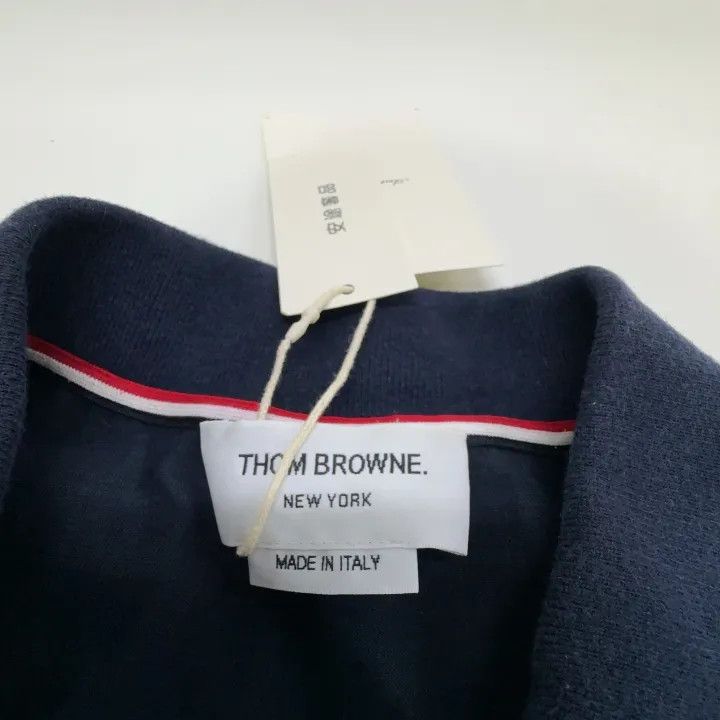 Thom Browne Thom Browne Navy Cotton Polo Shirt 0079 Size US M / EU 48-50 / 2 - 6 Thumbnail