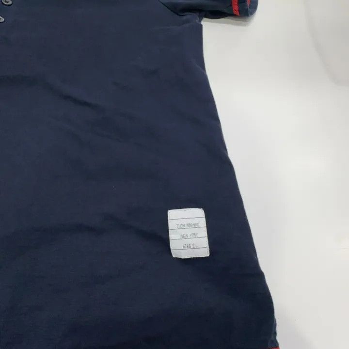 Thom Browne Thom Browne Navy Cotton Polo Shirt 0079 Size US M / EU 48-50 / 2 - 11 Thumbnail