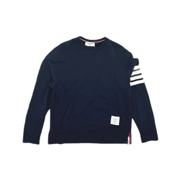 Thom Browne Thom Browne Classic Navy Crewneck Sweatshirt 0079 Size US L / EU 52-54 / 3 - 2 Thumbnail