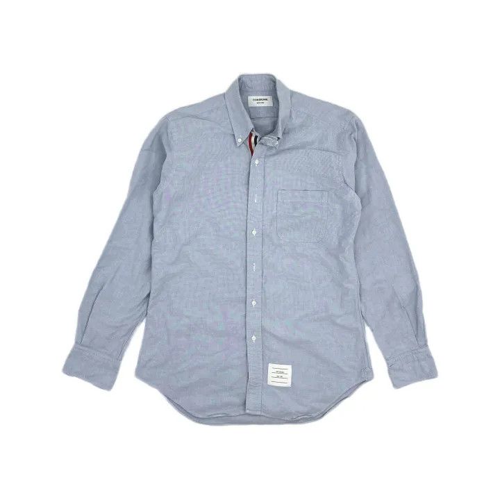 Thom Browne Thom Browne Classic Satin Oxford Long Sleeve Shirt 0079 Size US M / EU 48-50 / 2 - 2 Thumbnail