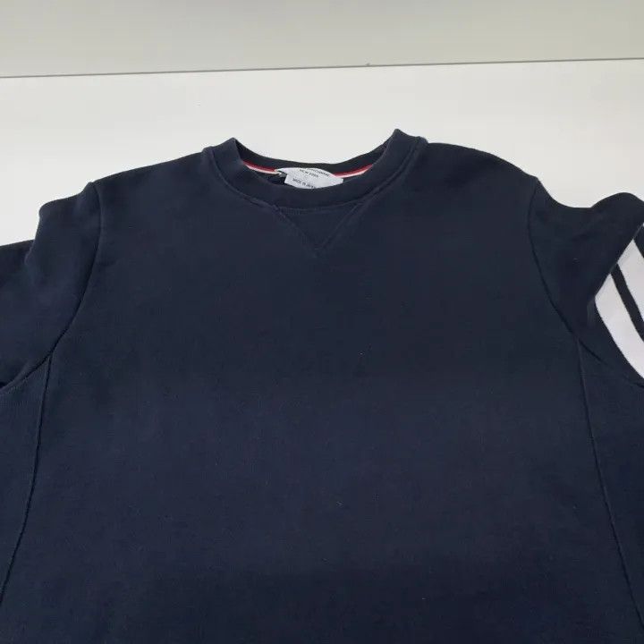 Thom Browne Thom Browne Classic Navy Blue Logo Sweatshirt 0079 Size US M / EU 48-50 / 2 - 8 Thumbnail