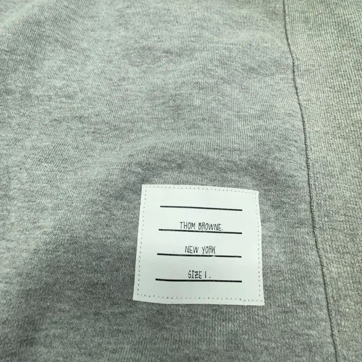 Thom Browne Thom Browne Gray Classic Four-Stripes Sweatshirt 0079 Size US S / EU 44-46 / 1 - 5 Thumbnail