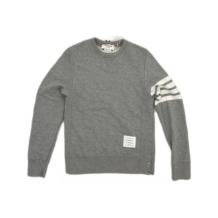 Thom Browne Thom Browne Gray Classic Four-Stripes Sweatshirt 0079 Size US S / EU 44-46 / 1 - 2 Thumbnail