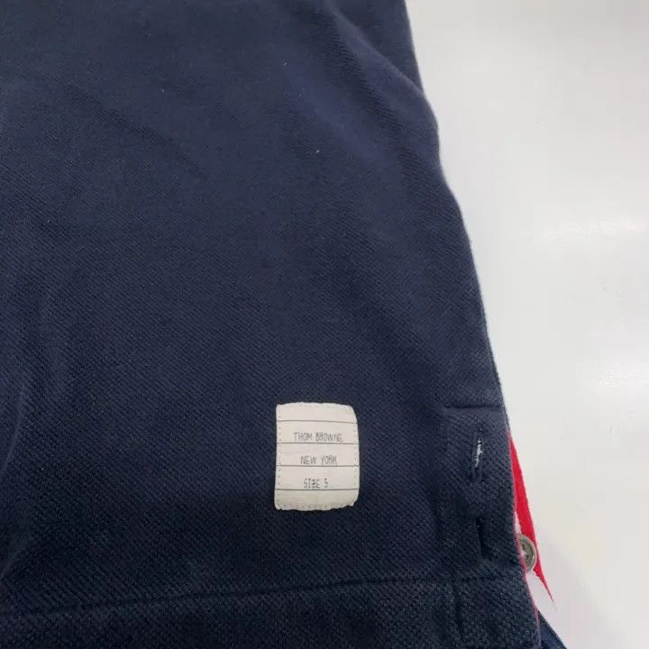 Thom Browne Thom Browne Navy Striped Cotton Short Sleeve T-shirt 0079 Size US L / EU 52-54 / 3 - 8 Thumbnail