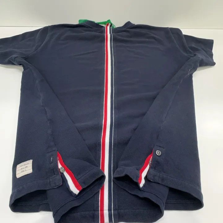 Thom Browne Thom Browne Navy Striped Cotton Short Sleeve T-shirt 0079 Size US L / EU 52-54 / 3 - 15 Thumbnail