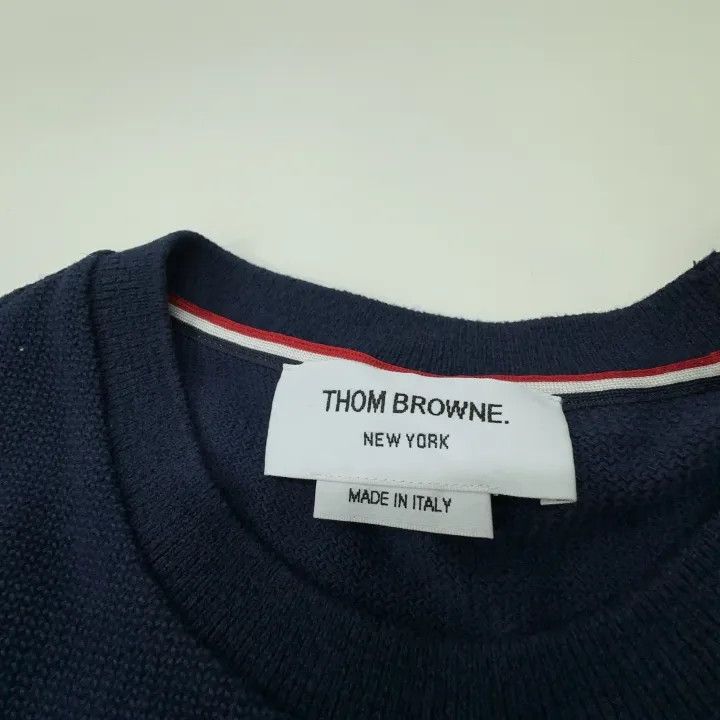 Thom Browne Thom Browne Navy Striped Short Sleeve T-Shirt 0079 Size US M / EU 48-50 / 2 - 4 Thumbnail