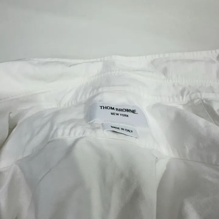Thom Browne Thom Browne White Satin Oxford Long Sleeve Shirt 0079 Size US M / EU 48-50 / 2 - 6 Thumbnail