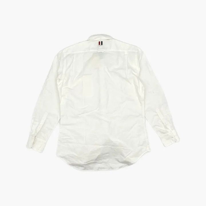 Thom Browne Thom Browne White Satin Long Sleeve Shirt 0079 Size US L / EU 52-54 / 3 - 3 Thumbnail