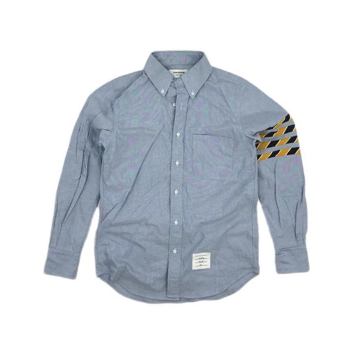 Thom Browne Thom Browne Light Blue Long Sleeve Button-Up Shirt 0079 Size US S / EU 44-46 / 1 - 2 Thumbnail