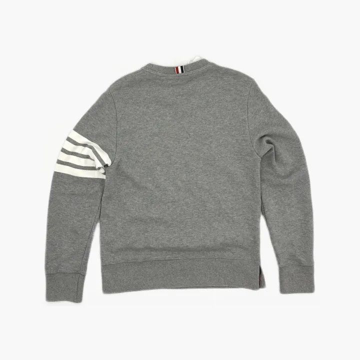 Thom Browne Thom Browne Classic Grey Stripe Crewneck Sweatshirt 0079 Size US M / EU 48-50 / 2 - 3 Thumbnail