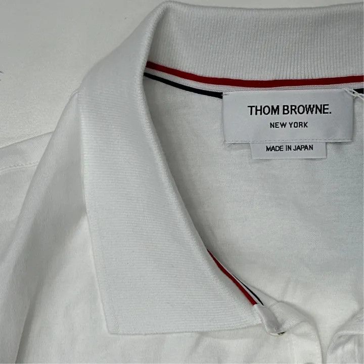 Thom Browne Thom Browne Classic White Logo Polo Shirt 0079 Size US S / EU 44-46 / 1 - 2 Thumbnail