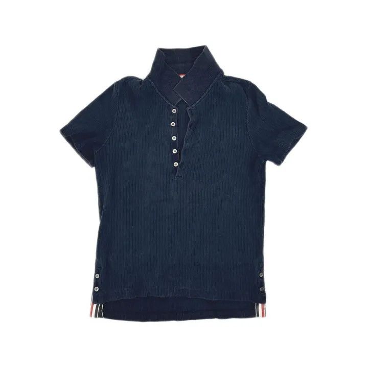 Thom Browne Thom Browne Striped Ribbed Summer Polo Shirt 0079 Size US M / EU 48-50 / 2 - 2 Thumbnail
