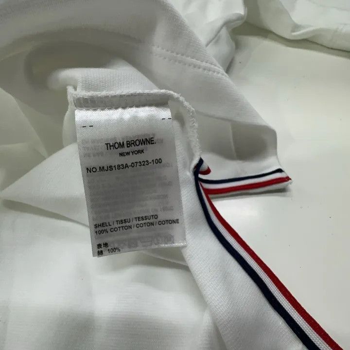 Thom Browne Thom Browne White Ribbed Detail T-Shirt 0079 Size US L / EU 52-54 / 3 - 4 Thumbnail