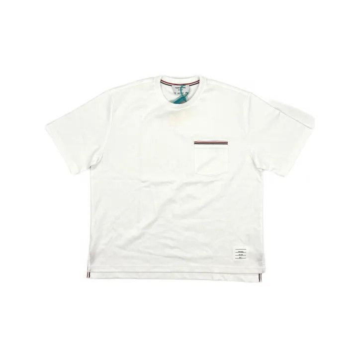 Thom Browne Thom Browne White Ribbed Detail T-Shirt 0079 Size US L / EU 52-54 / 3 - 2 Thumbnail
