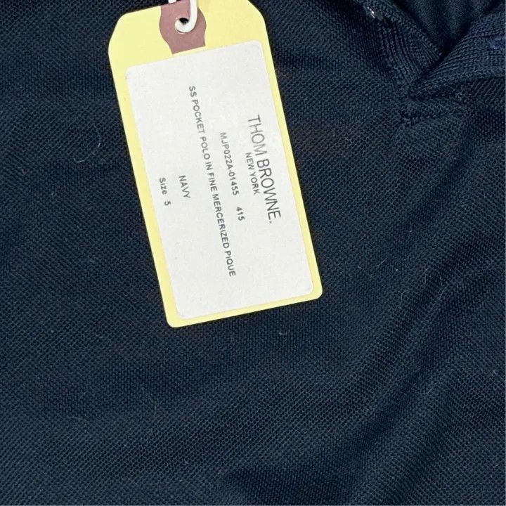 Thom Browne Thom Browne Navy Blue Pocket Polo Shirt 0079 Size US L / EU 52-54 / 3 - 4 Thumbnail