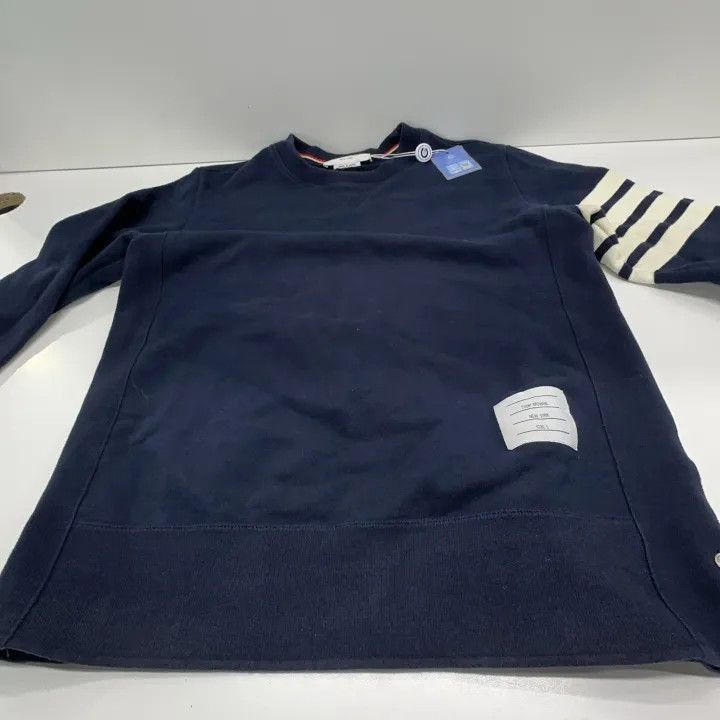 Thom Browne Thom Browne Classic Navy Crew Neck Sweatshirt 0079 Size US M / EU 48-50 / 2 - 9 Thumbnail