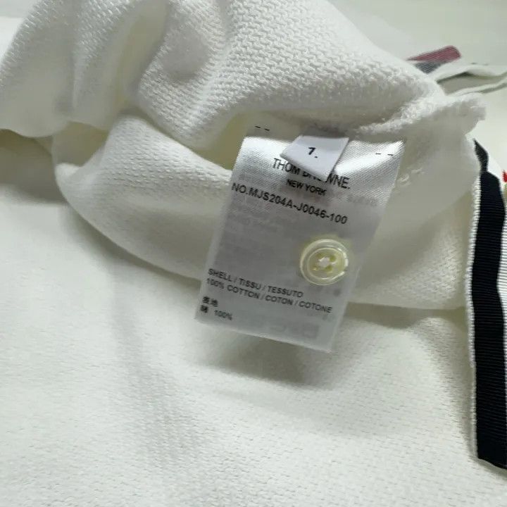 Thom Browne Thom Browne White Striped Short Sleeve T-Shirt 0079 Size US S / EU 44-46 / 1 - 6 Thumbnail
