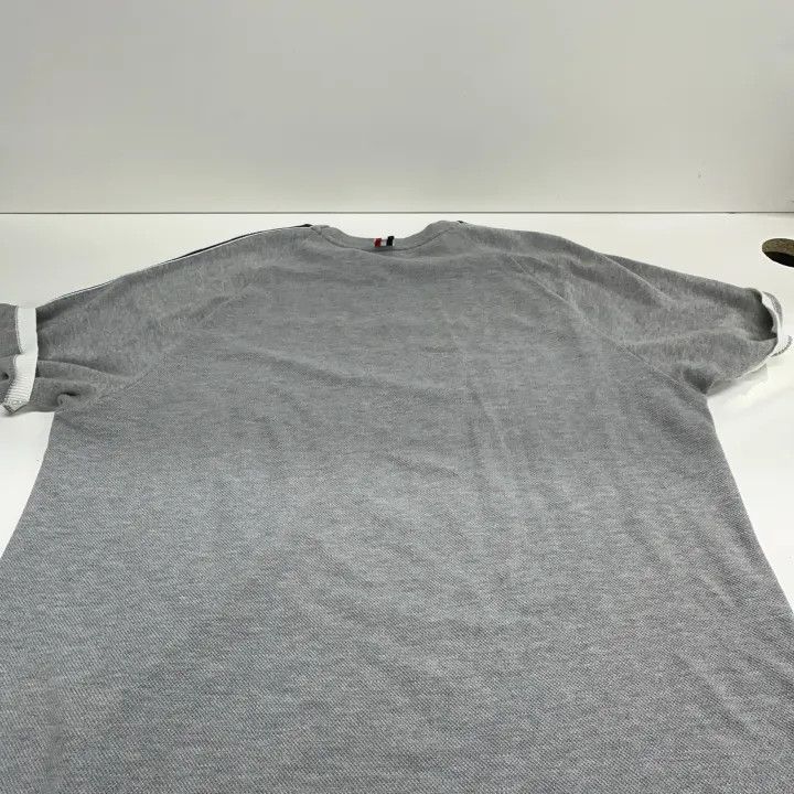 Thom Browne Thom Browne Gray Stripe Short Sleeve Polo 0079 Size US M / EU 48-50 / 2 - 11 Thumbnail