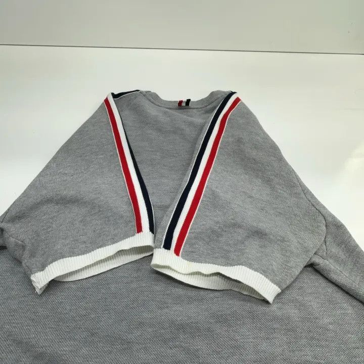 Thom Browne Thom Browne Gray Stripe Short Sleeve Polo 0079 Size US M / EU 48-50 / 2 - 12 Thumbnail