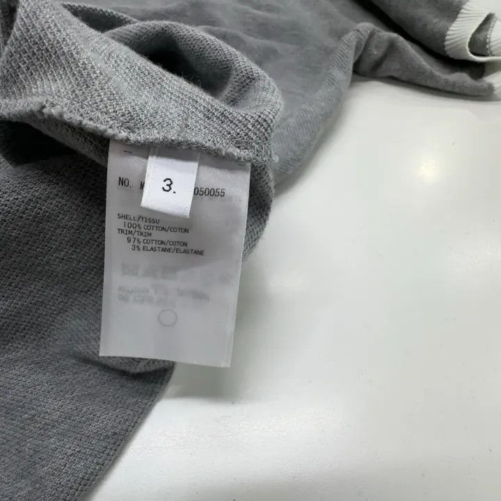 Thom Browne Thom Browne Gray Stripe Short Sleeve Polo 0079 Size US M / EU 48-50 / 2 - 4 Thumbnail