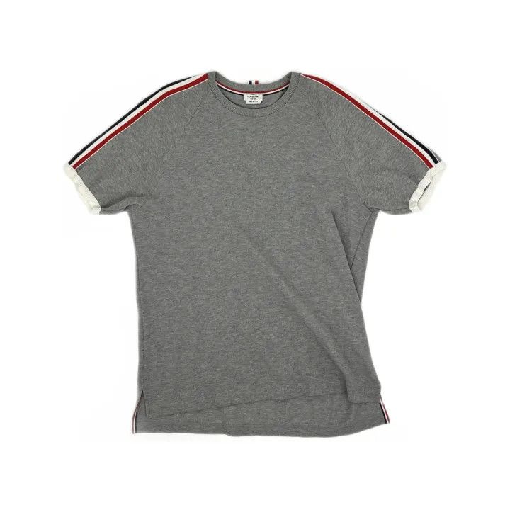 Thom Browne Thom Browne Gray Stripe Short Sleeve Polo 0079 Size US M / EU 48-50 / 2 - 2 Thumbnail