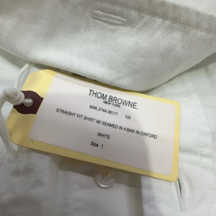 Thom Browne Thom Browne Long Sleeve Oxford Shirt - White 0079 Size US S / EU 44-46 / 1 - 6 Thumbnail