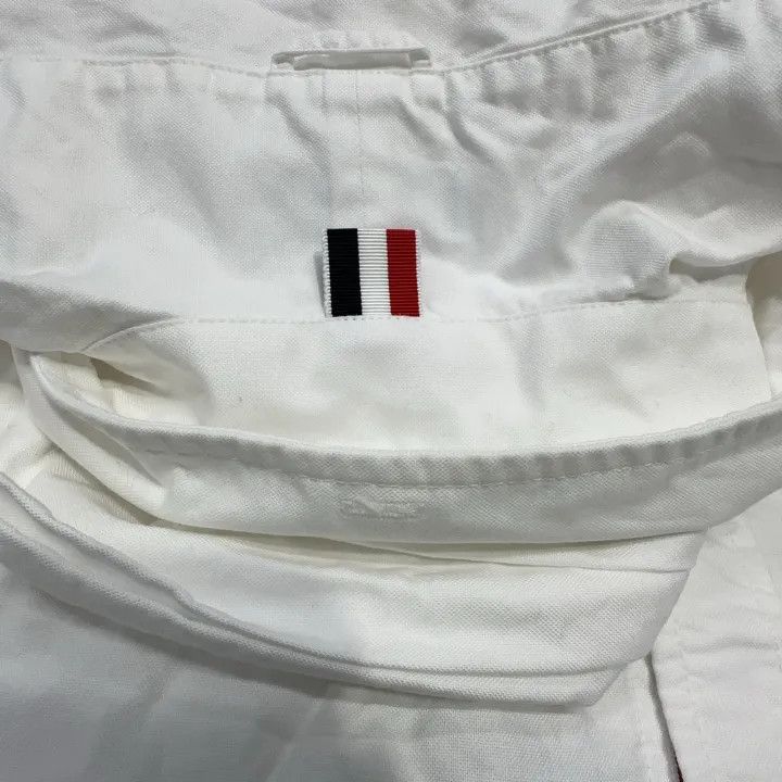 Thom Browne Thom Browne White Striped Button-Up Shirt 0079 Size US S / EU 44-46 / 1 - 8 Thumbnail