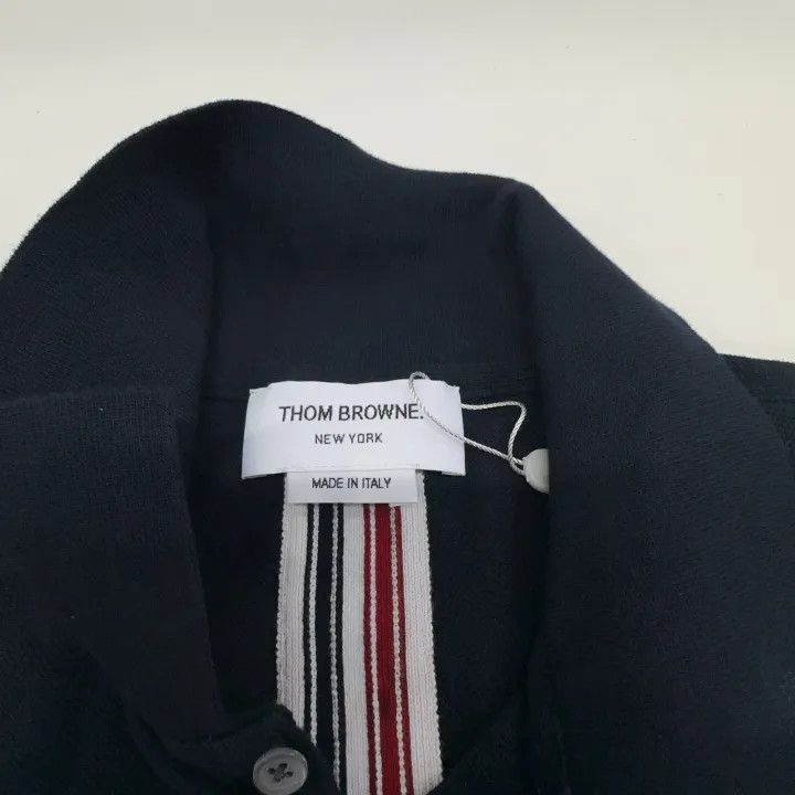 Thom Browne Thom Browne Short Sleeve Polo Shirt in Navy 0079 Size US M / EU 48-50 / 2 - 5 Thumbnail