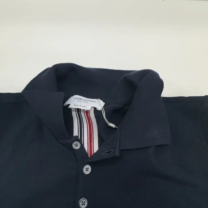 Thom Browne Thom Browne Short Sleeve Polo Shirt in Navy 0079 Size US M / EU 48-50 / 2 - 6 Thumbnail