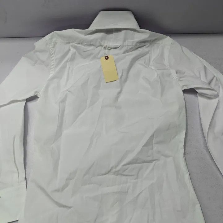 Thom Browne Thom Browne White Satin Long Sleeve Shirt 0079 Size US M / EU 48-50 / 2 - 7 Thumbnail