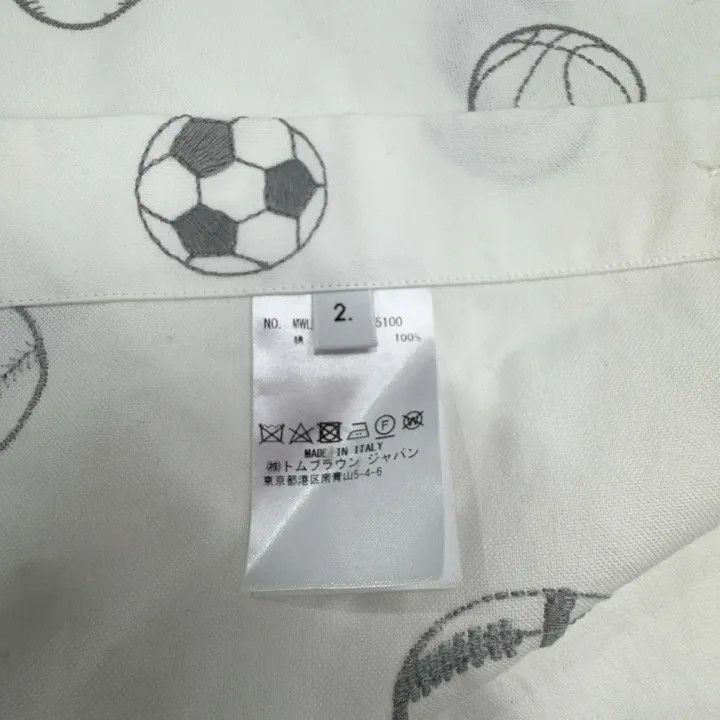 Thom Browne Thom Browne White Patterned Long Sleeve Shirt 0079 Size US S / EU 44-46 / 1 - 5 Thumbnail